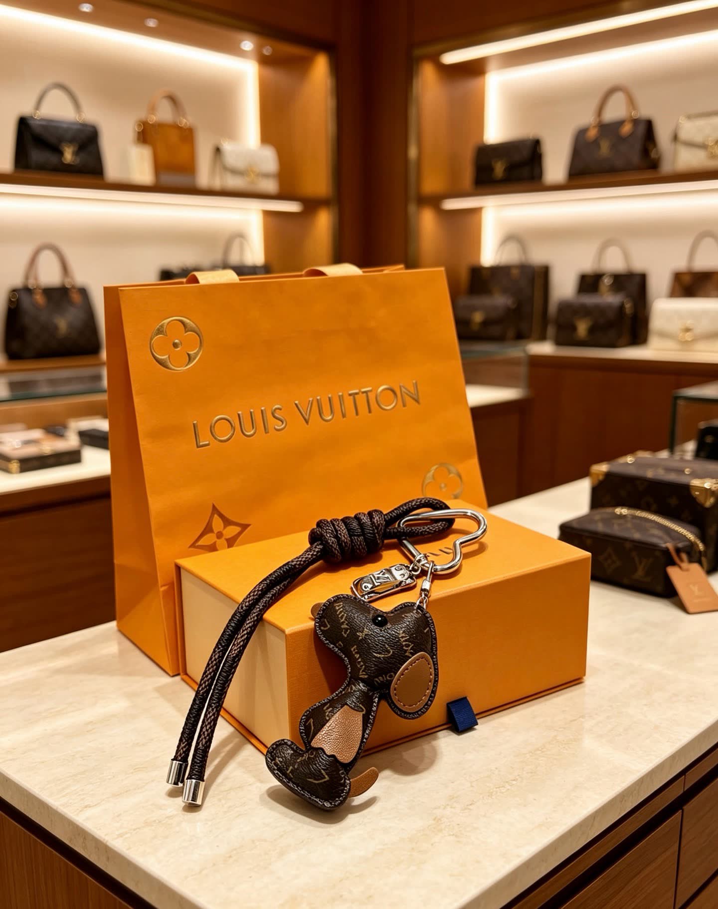 Louis Vuitton Monogram Dog Keychain